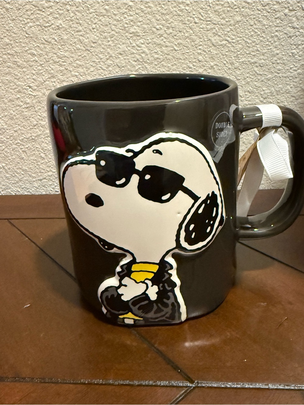 Rae Dunn x Peanuts Black Double-sided Mug- Snoopy in Sunglasses 😎 COOL - NWT